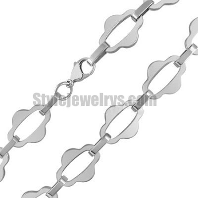 Stainless steel jewelry Chain 50cm - 55cm fancy moon flower link chain necklace w/lobster 15mm ch360277